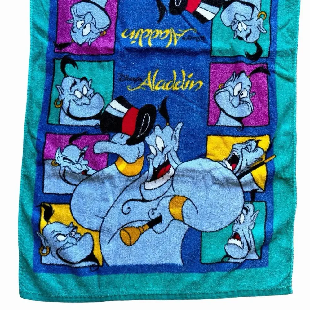 Vintage Disney Aladdin Genie Bath Beach Towel By Franco 100% Cotton